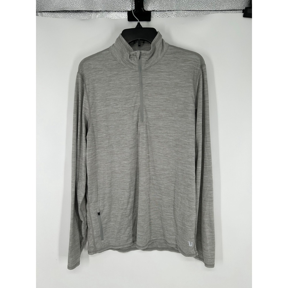 Vuori Ease Performance 1/2 Half Zip 2.0 Shirt Pullover Light Grey Mens Small